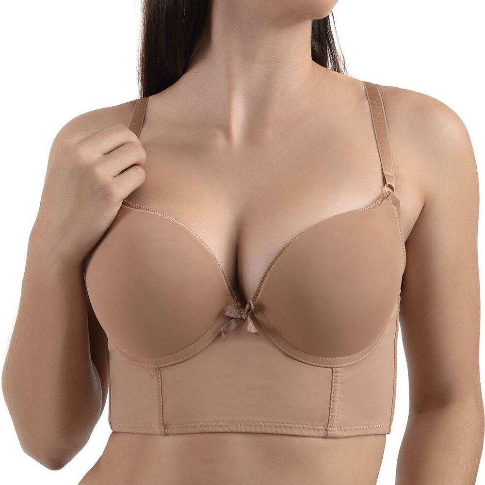 Daisy Fuentes 40C Nude Daisy Fuentes Long Waist Bra Padded Underwire Bra NWOT - Picture 3 of 16